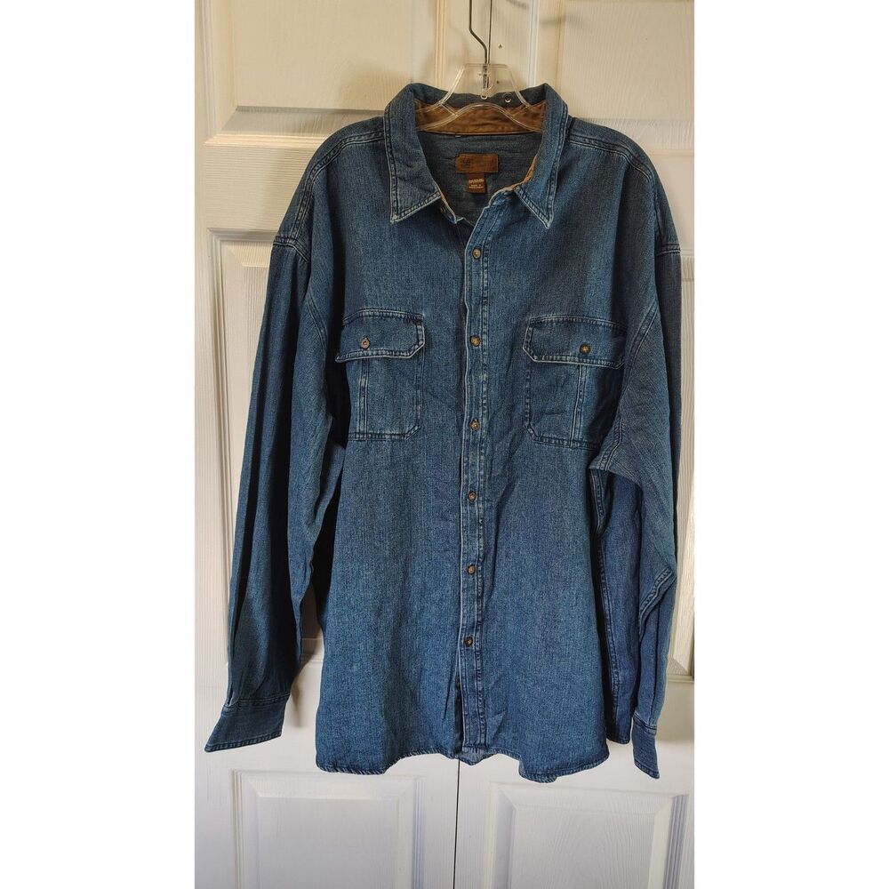 Faded Glory Originals Denim Button Down Long Sleeve Shirt Men's Size 3XL (54/56)